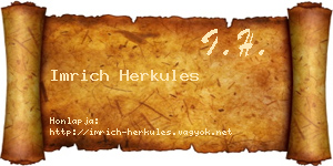Imrich Herkules névjegykártya
